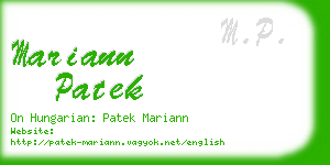 mariann patek business card